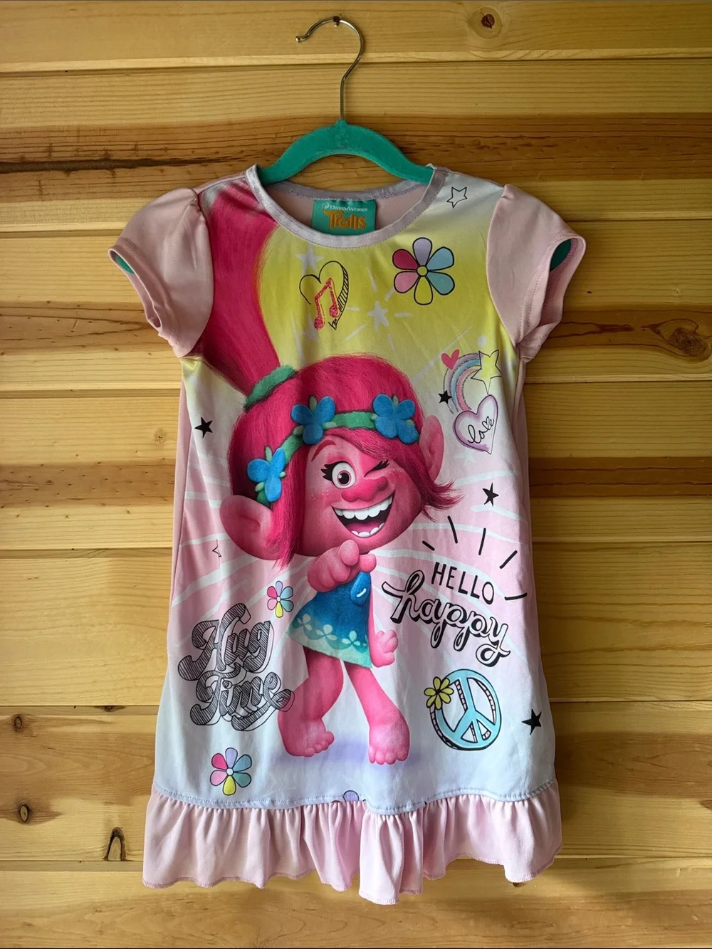 DreamWorks Trolls Pastel Pink and Teal Graphic Nightgown